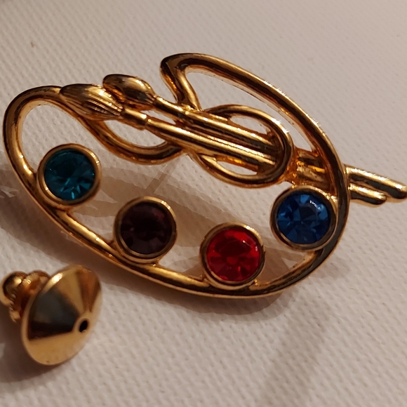 Artist pallette vintage brooch - Picture 5 of 7